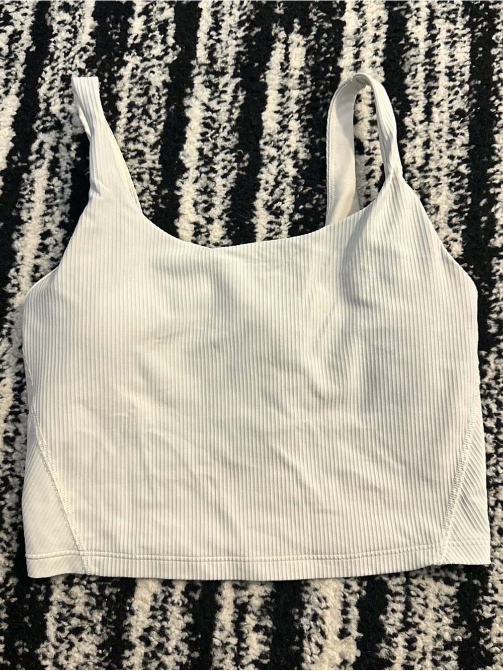 Old Navy White Ribbed Cropped Tank